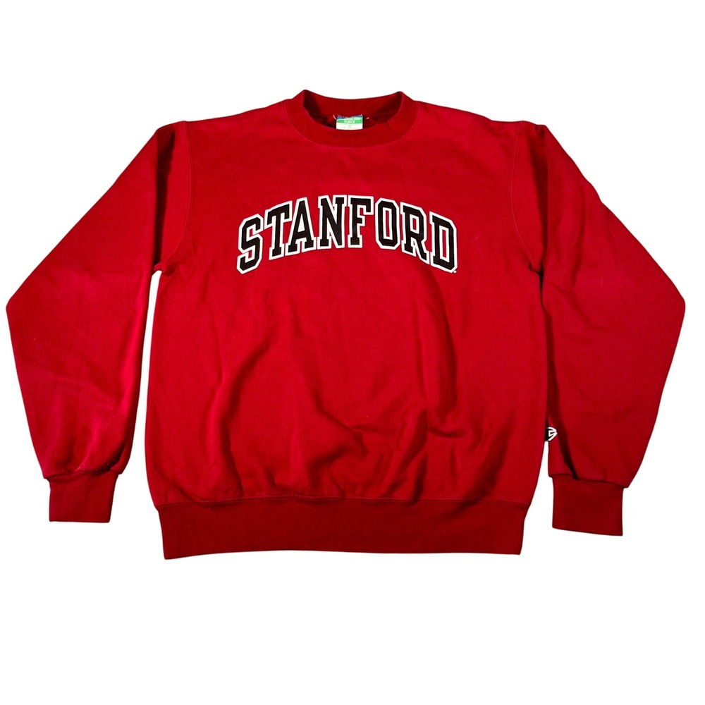 Stanford‎ Champion Eco Fleece Sweatshirt Mens Small Red Spellout Logo Fleece